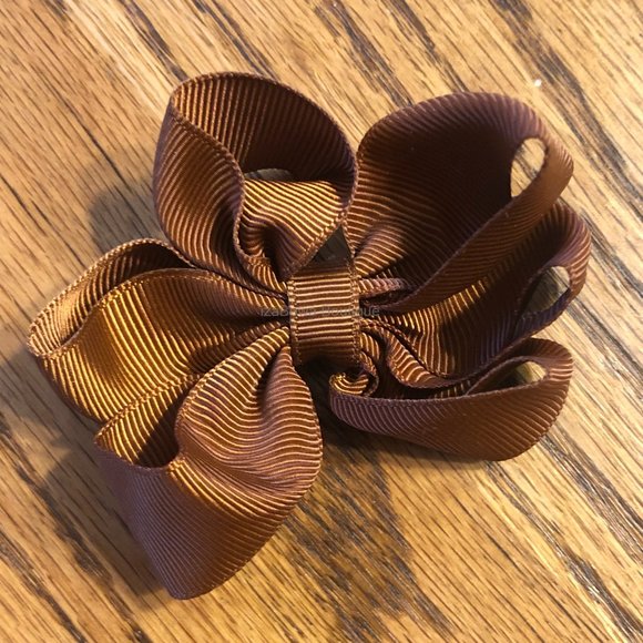 Hand Crafted Other - Coffee Brown 3 1/2" Octopus Bow  HANDCRAFTED   -kids-